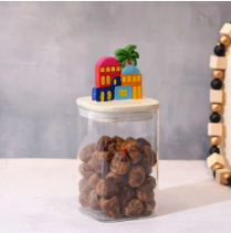 علبة حلويات زجاجيّة ذهبية 20 سم