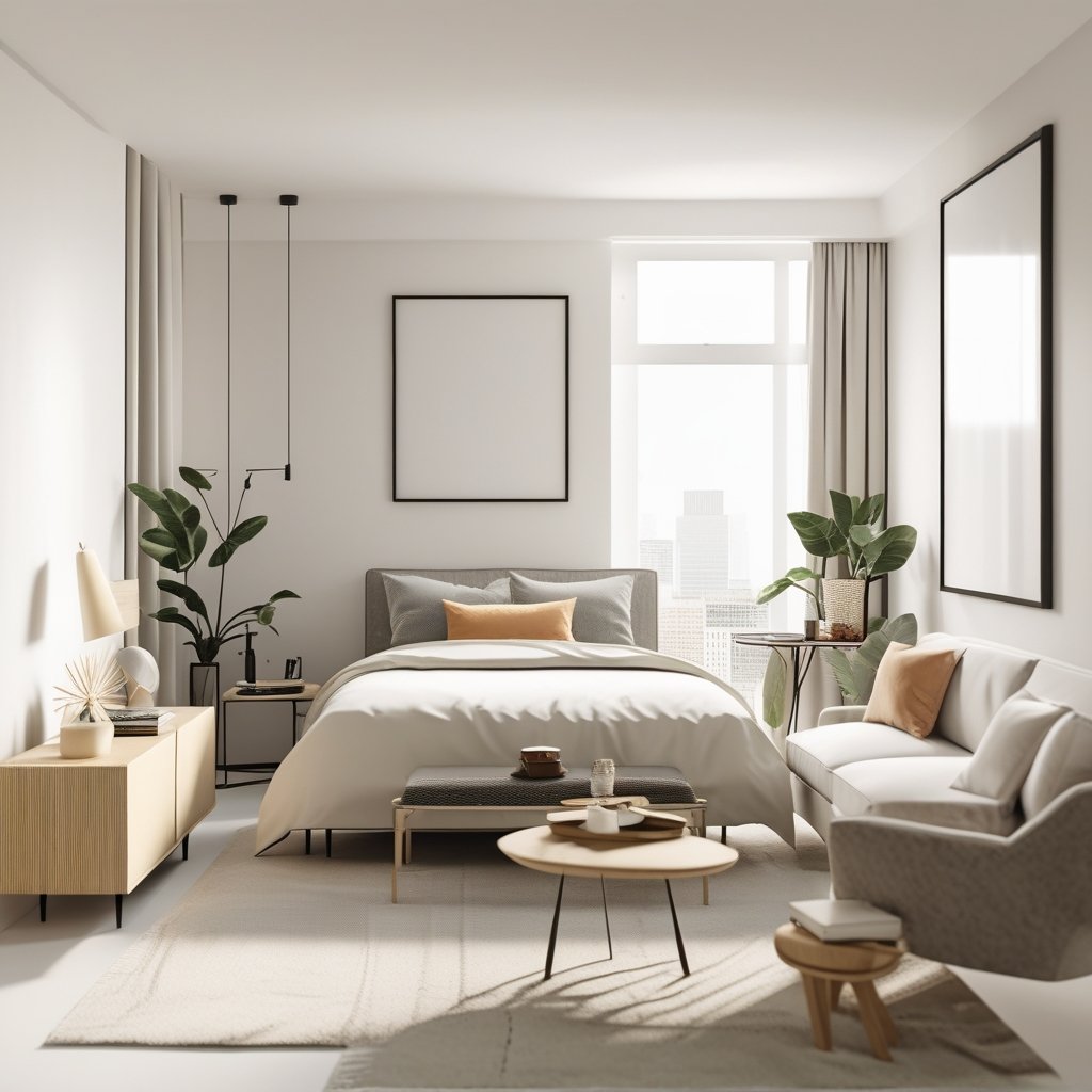 Leonardo_Phoenix_10_A_furnished_studio_room_interior_with_bed_1 إقامة فاخرة مفروشة